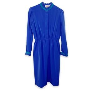 Vintage Heury Lee Petite Button Front Dress Size 14P